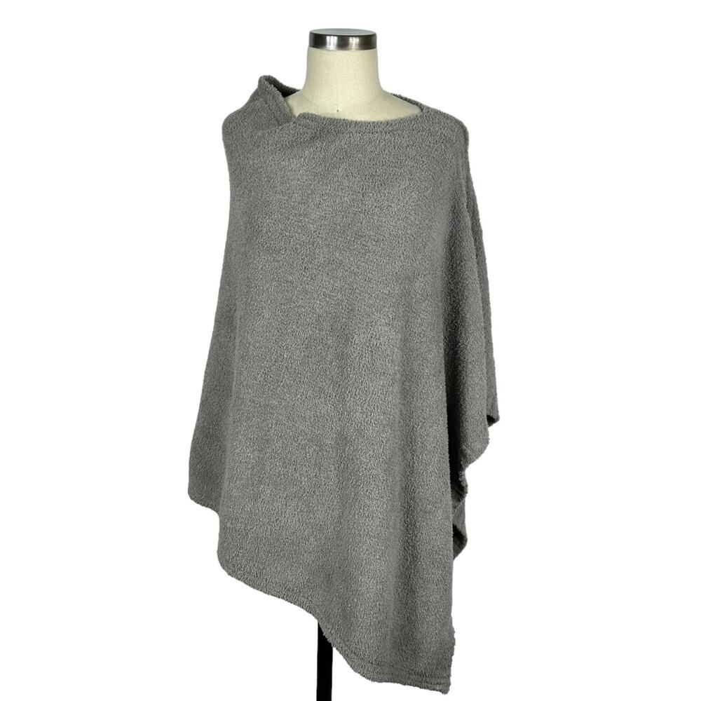 BAREFOOT DREAMS Gray Cozychic Knit Asymmetrical Poncho Women's One Size
